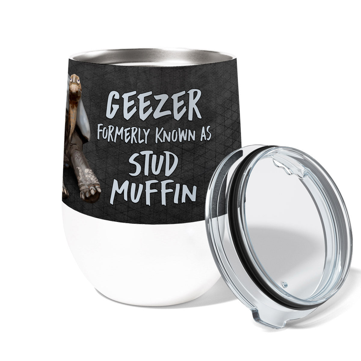 Geezer Tortoise 12oz Stemless Insulated Stainless Steel Tumbler