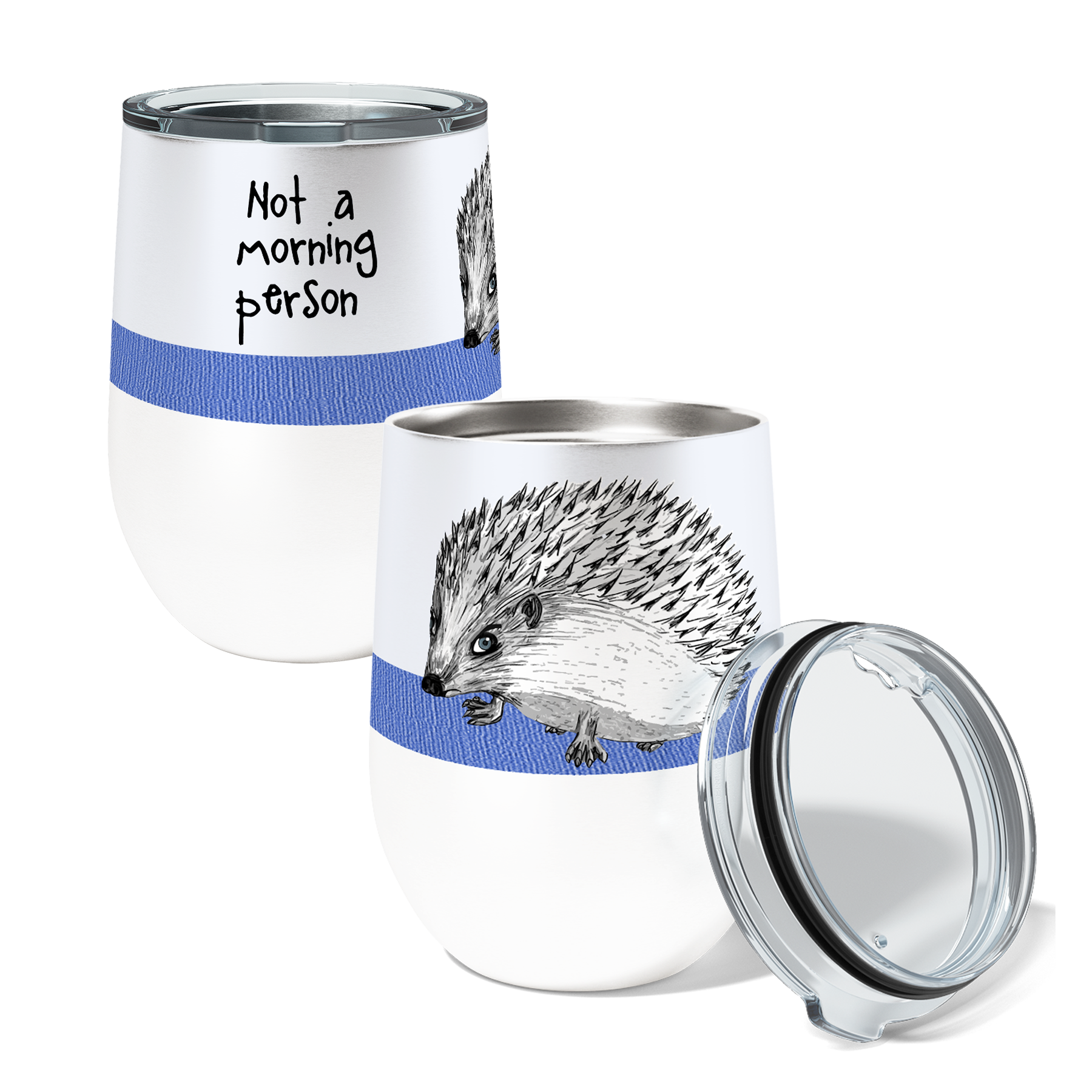Morning Hedgehog 12oz Stemless Insulated Stainless Steel Tumbler