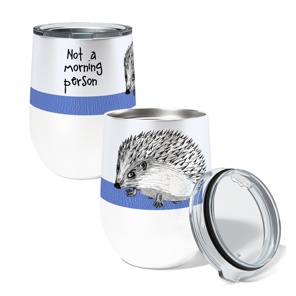Morning Hedgehog 12oz Stemless Insulated Stainless Steel Tumbler