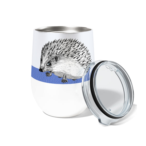 Morning Hedgehog 12oz Stemless Insulated Stainless Steel Tumbler