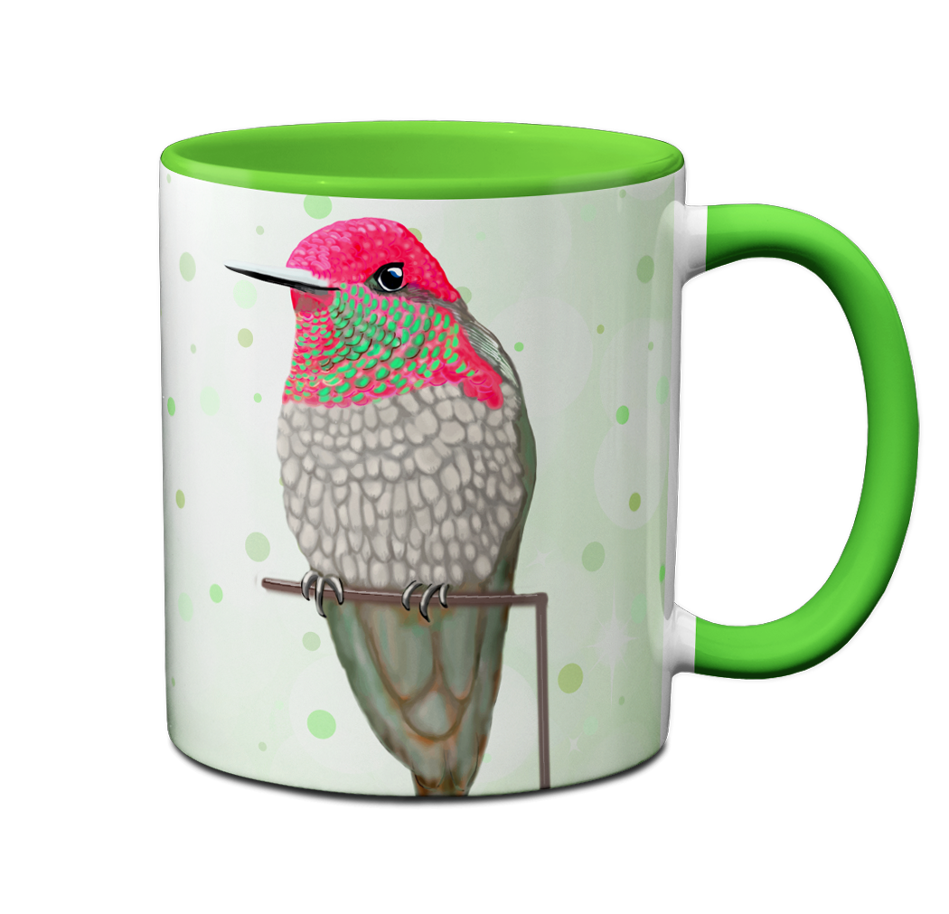 Hummingbird Drinking Green Mug