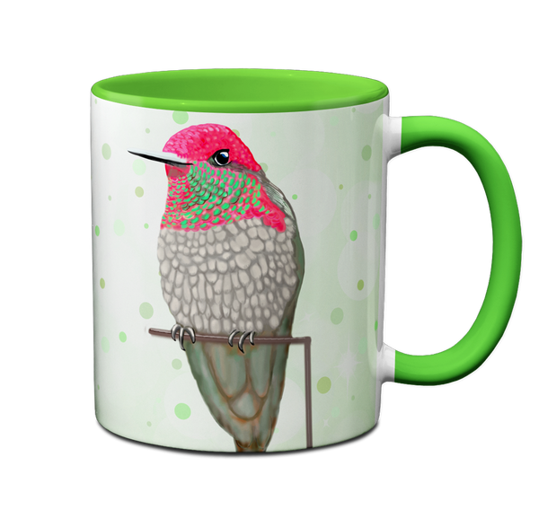 Hummingbird Drinking Green Mug