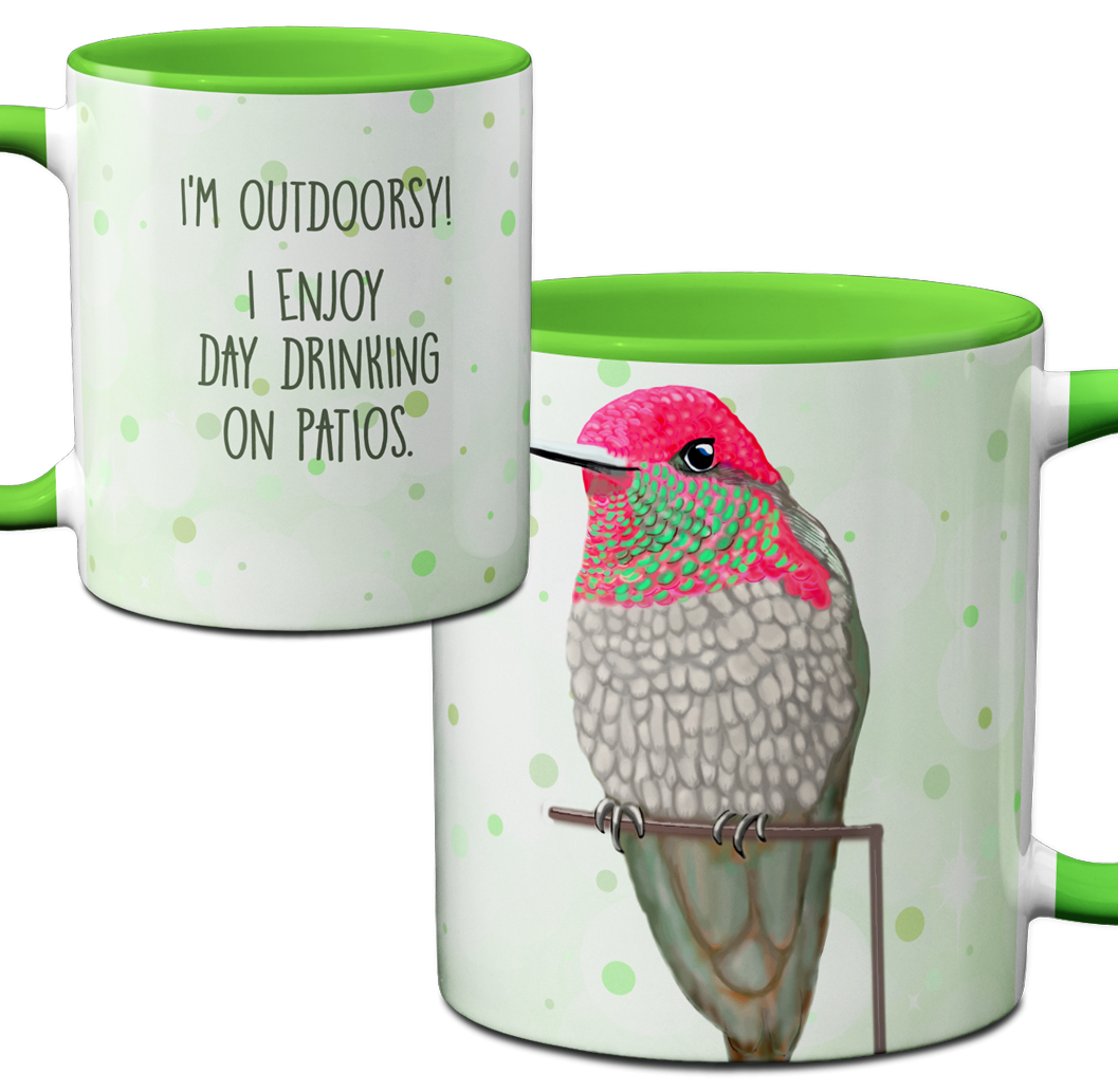 Hummingbird Drinking Green Mug