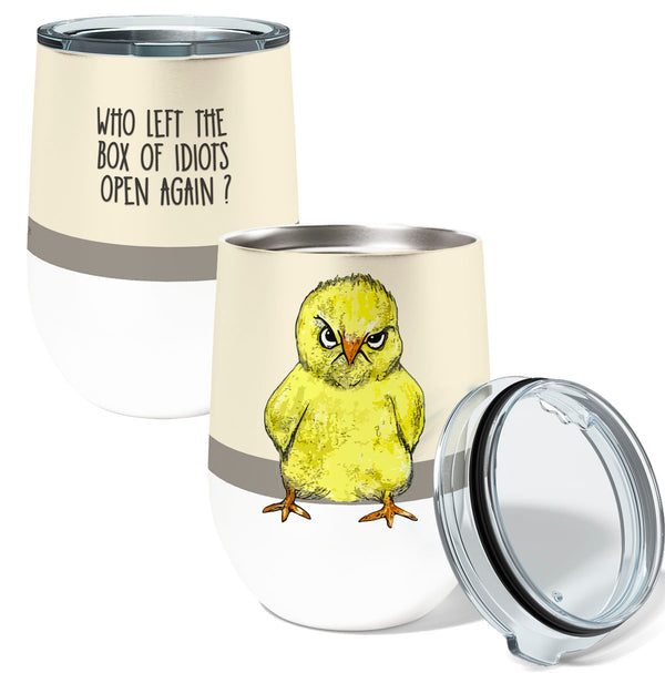 Idiot Box Chick 12oz Stemless Insulated Stainless Steel Tumbler