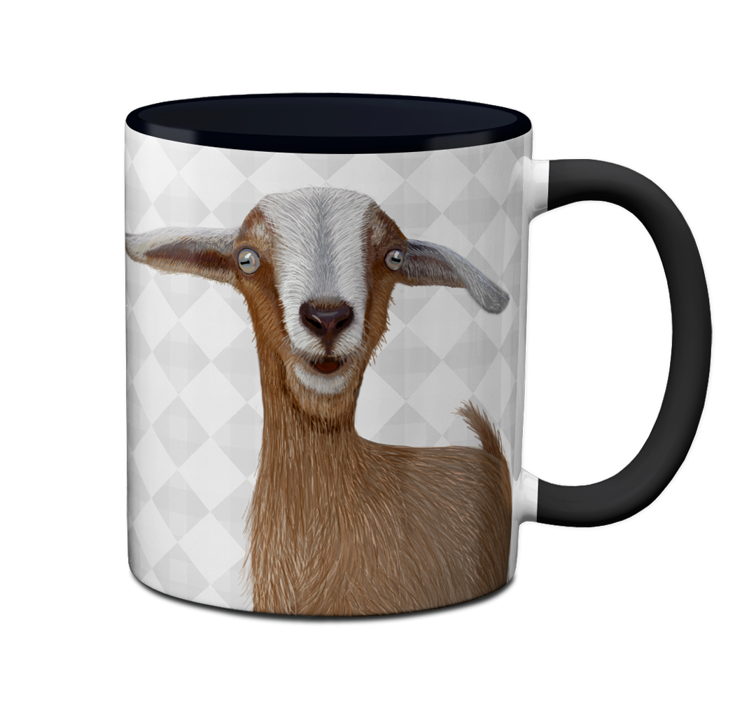 Inappropriate Goat Black Ceramic Mug