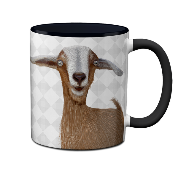 Inappropriate Goat Black Ceramic Mug