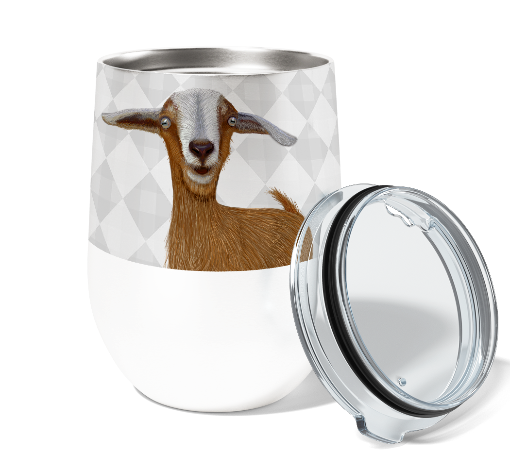 Inappropriate Goat 12oz Stemless Insulated Stainless Steel Tumbler with Clear Lid
