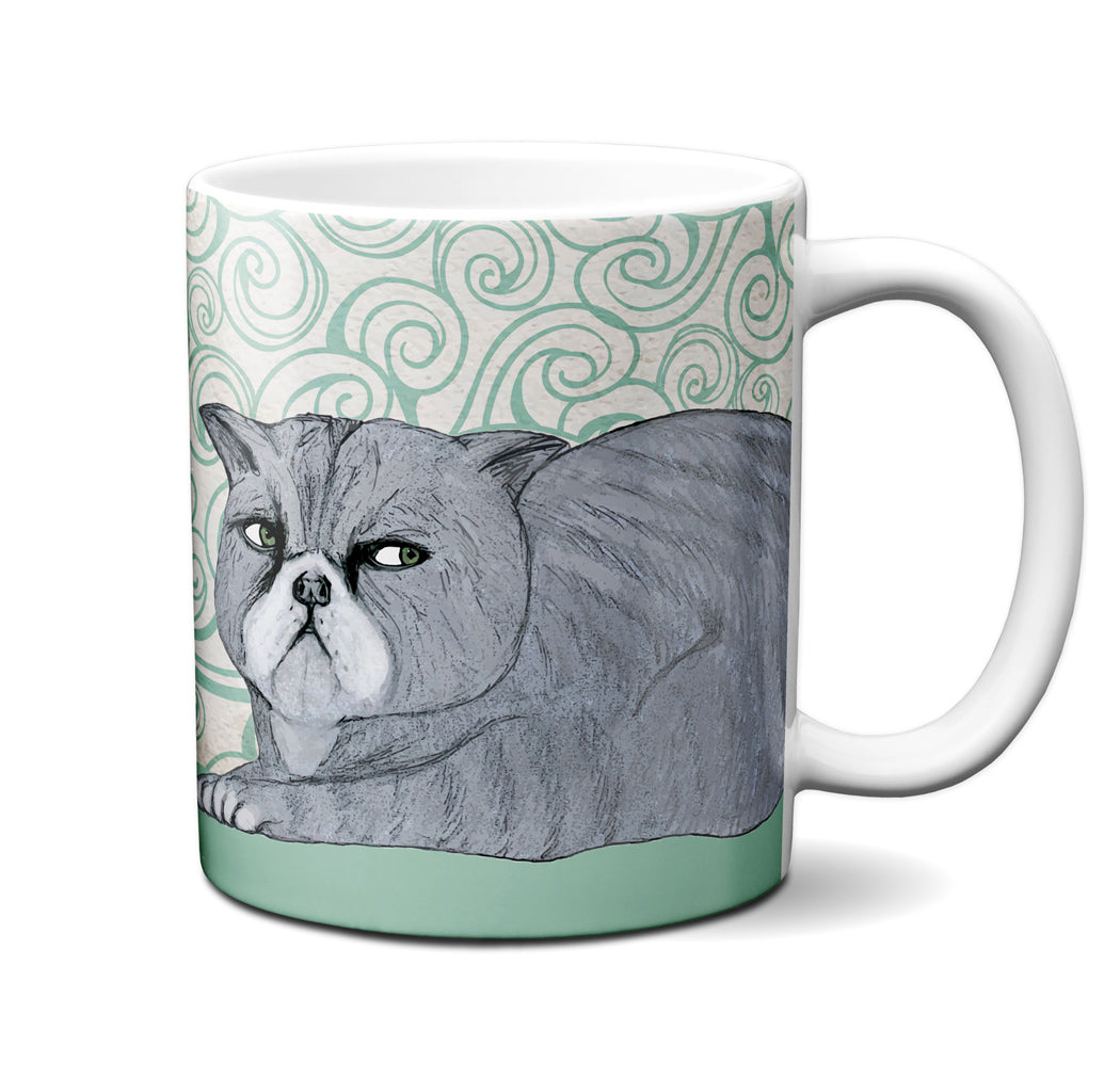 Introvert Cat Ceramic Mug by Pithitude