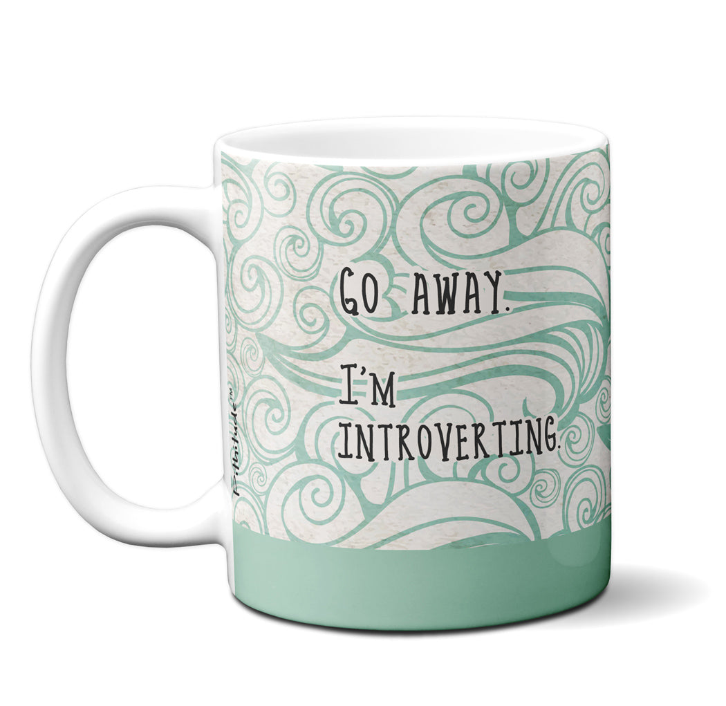 Introvert Cat Ceramic Mug by Pithitude