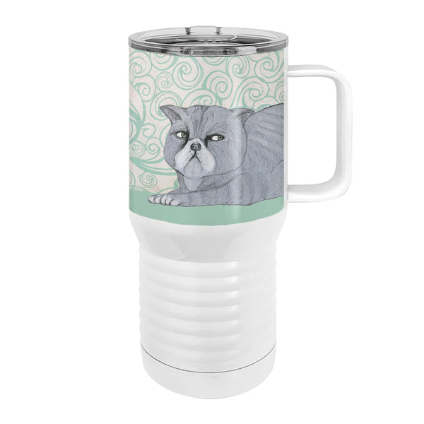 Introvert Cat 20oz Tall Insulated Stainless Steel Tumbler with Slider Lid