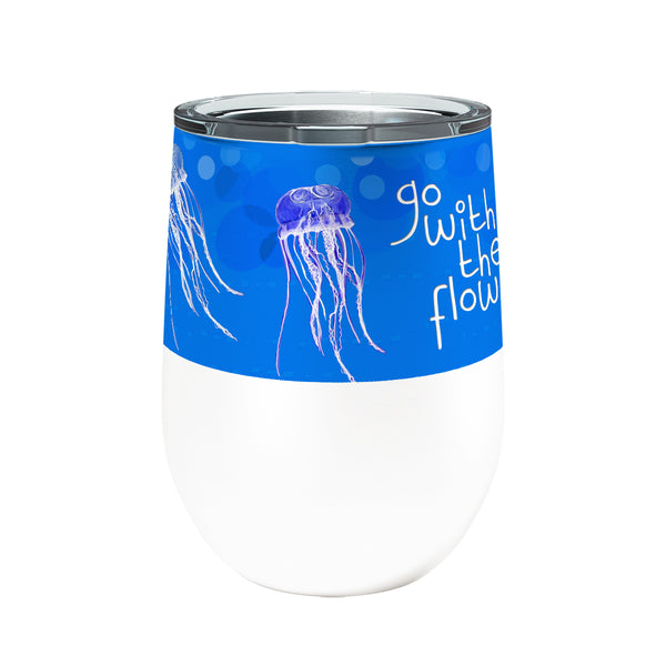 Jellyfish Go With the Flow 12oz Stemless Insulated Stainless Steel Tumbler