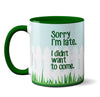 Sorry I'm Late Bicycle Mug by Pithitude