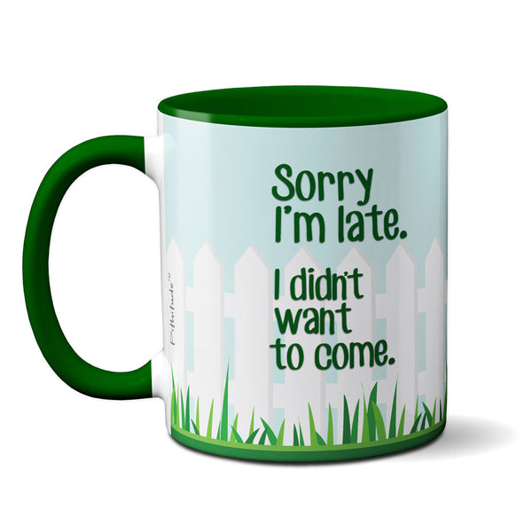 Sorry I'm Late Bicycle Mug by Pithitude