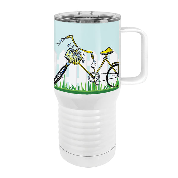 Sorry I'm Late Bicycle 20oz Tall Insulated Stainless Steel Tumbler with Slider Lid