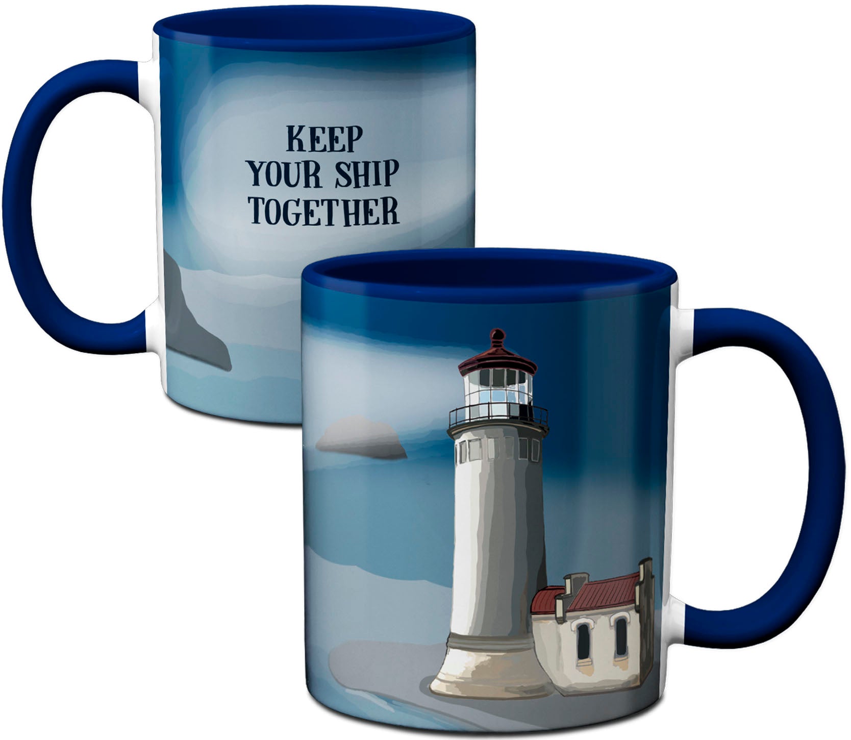 Lighthouse Ship Mug by Pithitude