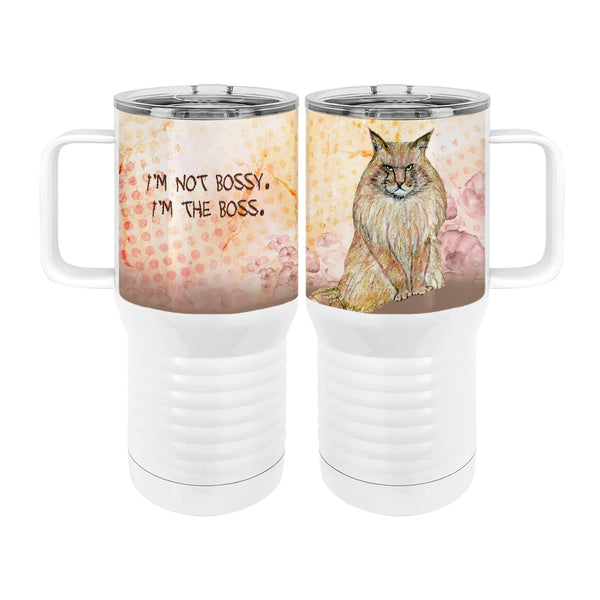 Maine Coon Bossy Cat 20oz Tall Insulated Stainless Steel Tumbler with Slider Lid