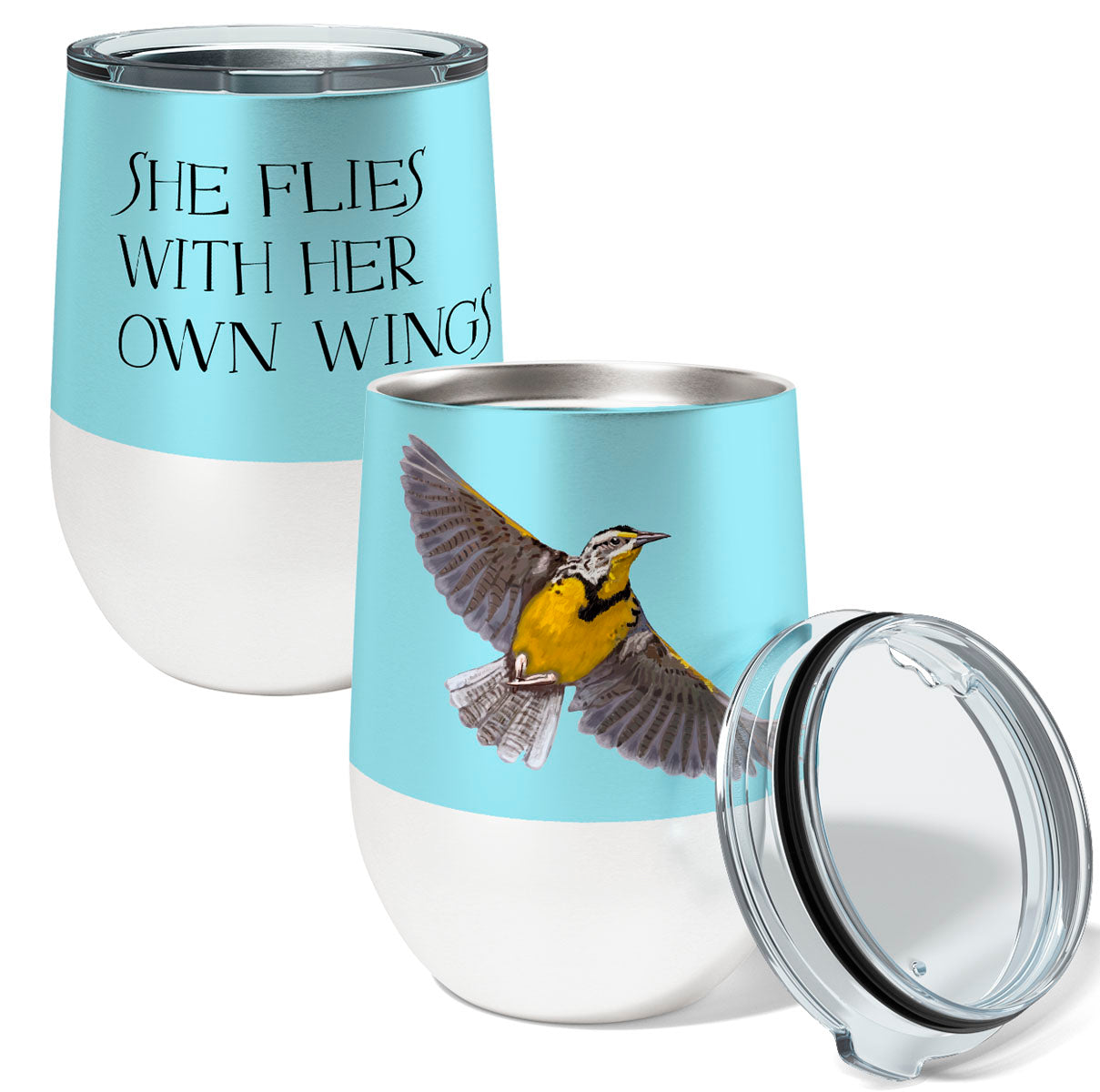 Meadowlark Flies 12oz Stemless Insulated Stainless Steel Tumbler