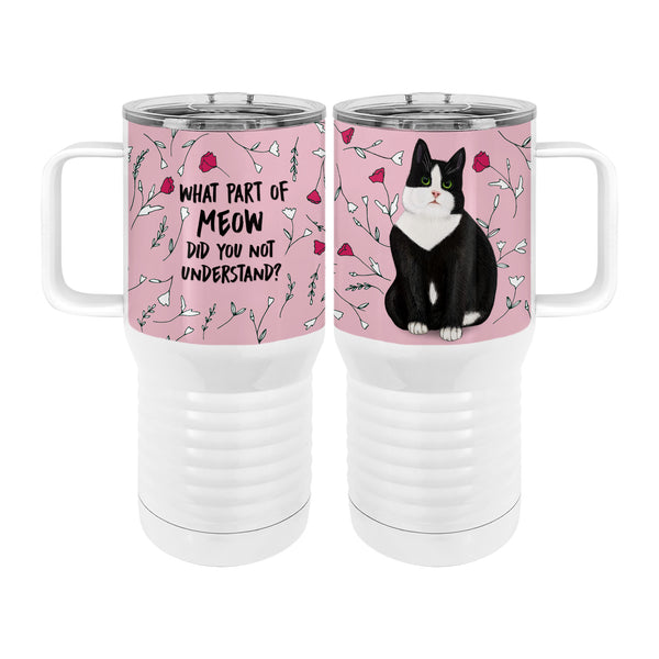 Meow Tuxedo Cat 20oz Tall Insulated Stainless Steel Tumbler with Slider Lid