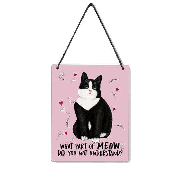 Meow Tuxedo Cat 4x5" Mini-Sign