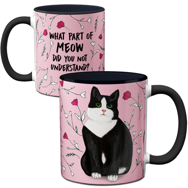 Meow Tuxedo Cat Mug by Pithitude