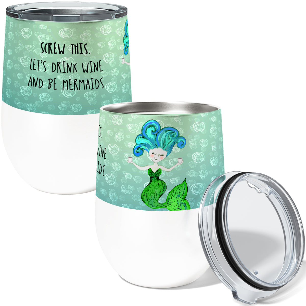 Mermaid Wine 12oz Insulated Stainless Steel Tumbler