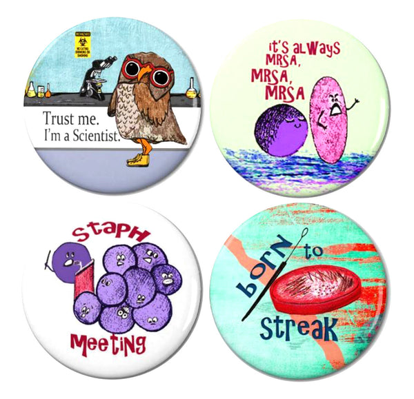 Microbiology Magnet Set 1 - Pack of 4 Magnets