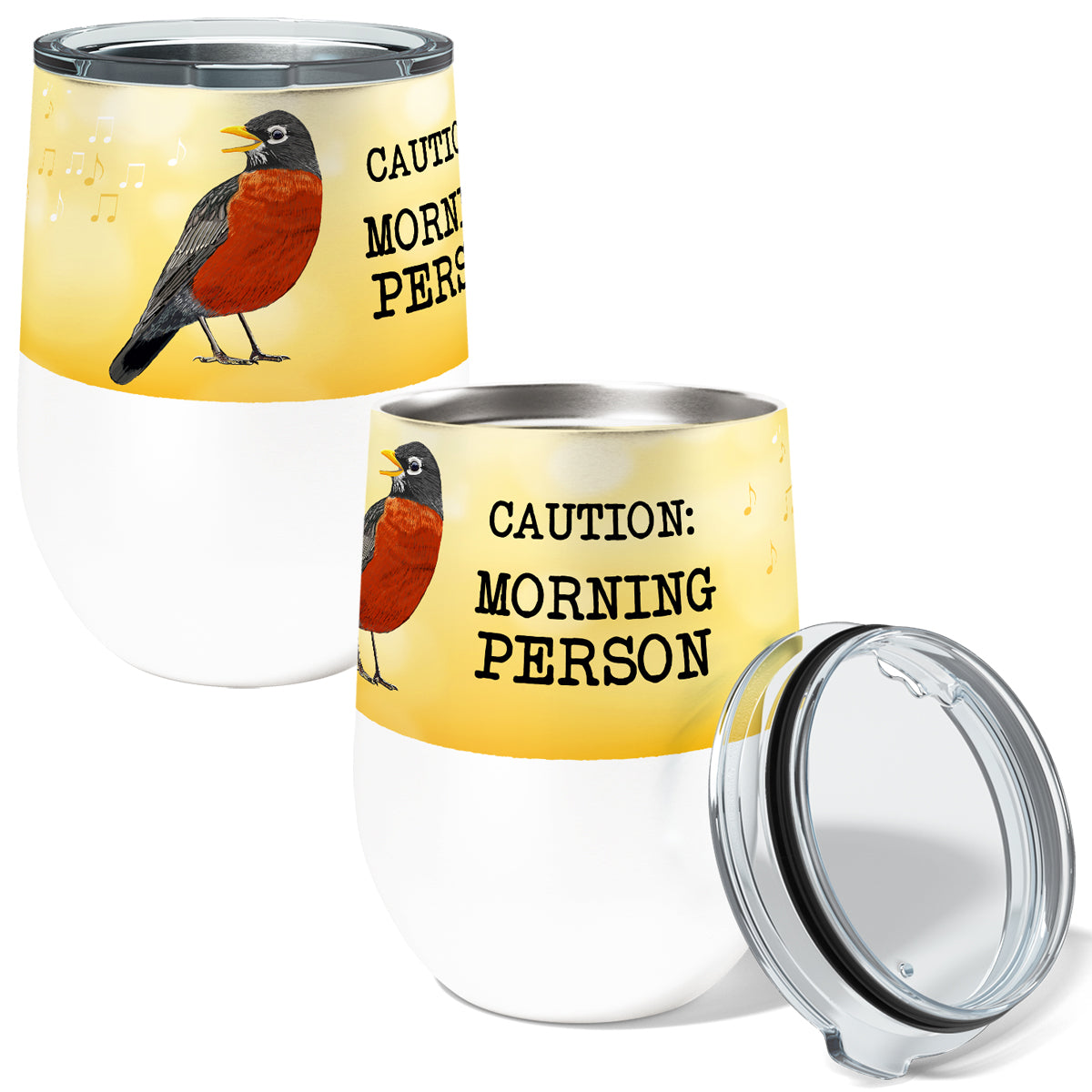 Morning Robin 12oz Stemless Insulated Stainless Steel Tumbler
