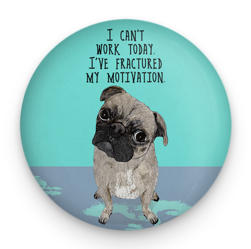 Motivated Pug Magnet