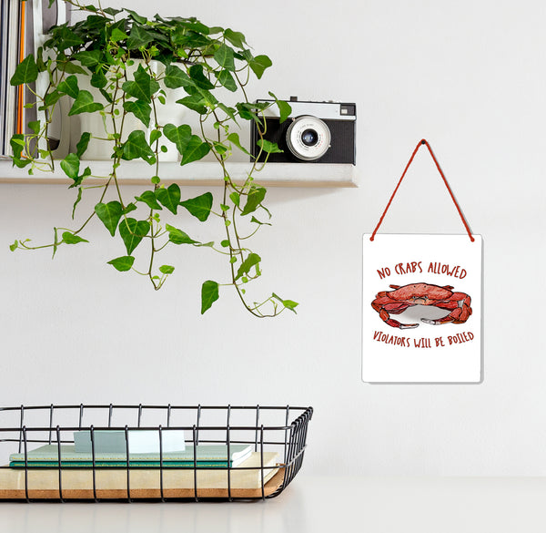 No Crabs 4x5" Mini-Sign