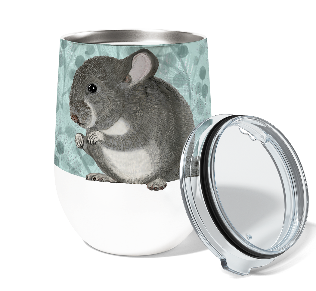 Overworked Chinchilla 12oz Stemless Insulated Stainless Steel Tumbler