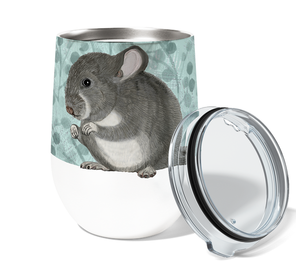 Overworked Chinchilla 12oz Stemless Insulated Stainless Steel Tumbler