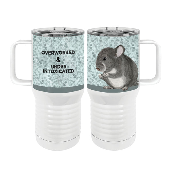 Overworked Chinchilla 20oz Tall Insulated Stainless Steel Tumbler with Slider Lid