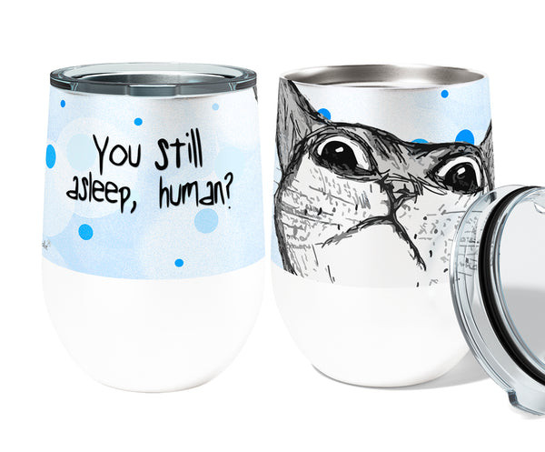 Peeking Cat 12oz Stemless Insulated Stainless Steel Tumbler