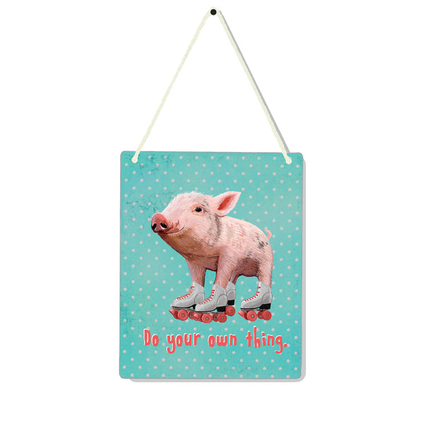 Piggy Skates 4x5" Mini-Sign