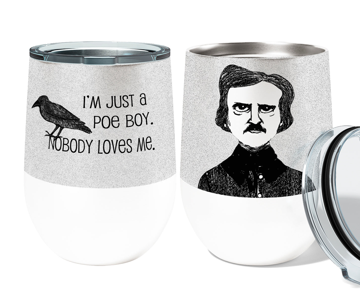 Poe Boy Stainless Steel 12oz Insulated Stemless Tumbler