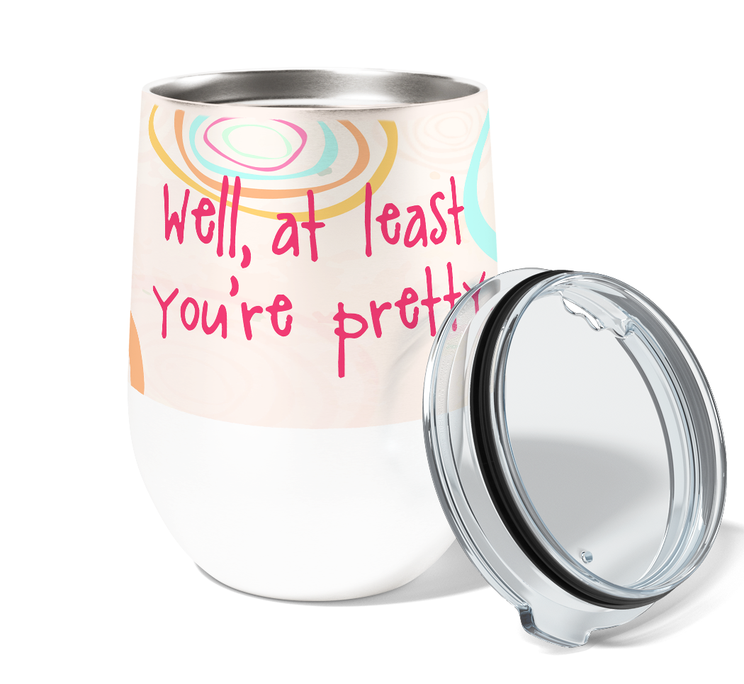 Pretty Alpaca 12oz Stemless Insulated Stainless Steel Tumbler with Clear Lid