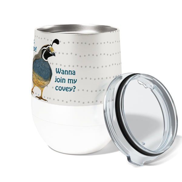 Quail Covey 12oz Insulated Stainless Steel Tumbler with Clear Lid