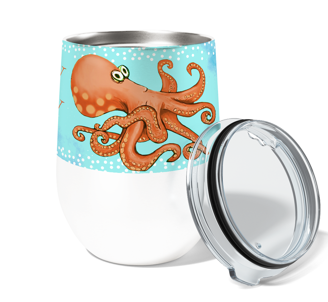 Salty Octopus 12oz Stemless Insulated Stainless Steel Tumbler