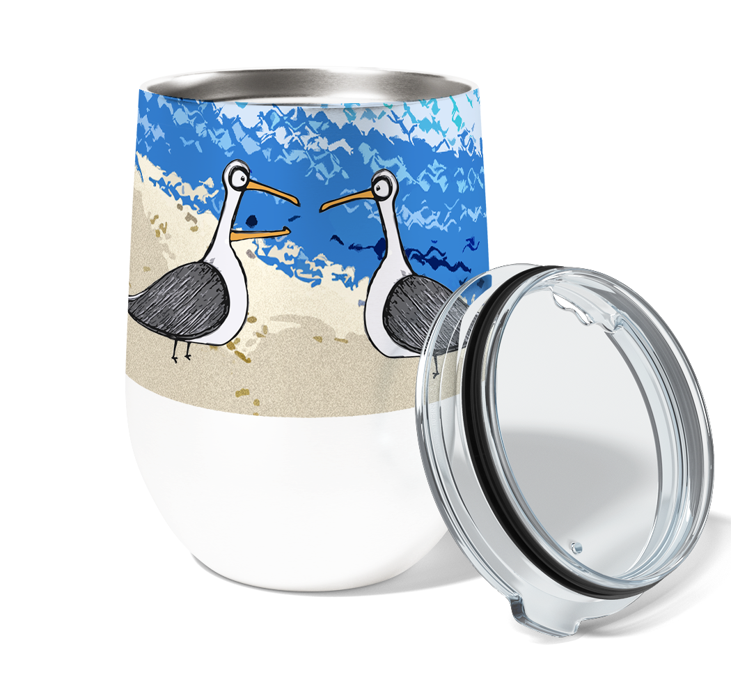 Seagull Clouds 12oz Stemless Insulated Stainless Steel Tumbler