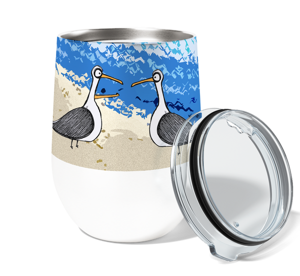 Seagull Clouds 12oz Stemless Insulated Stainless Steel Tumbler