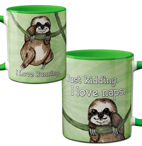 Sloth Loves Running Napping Mug