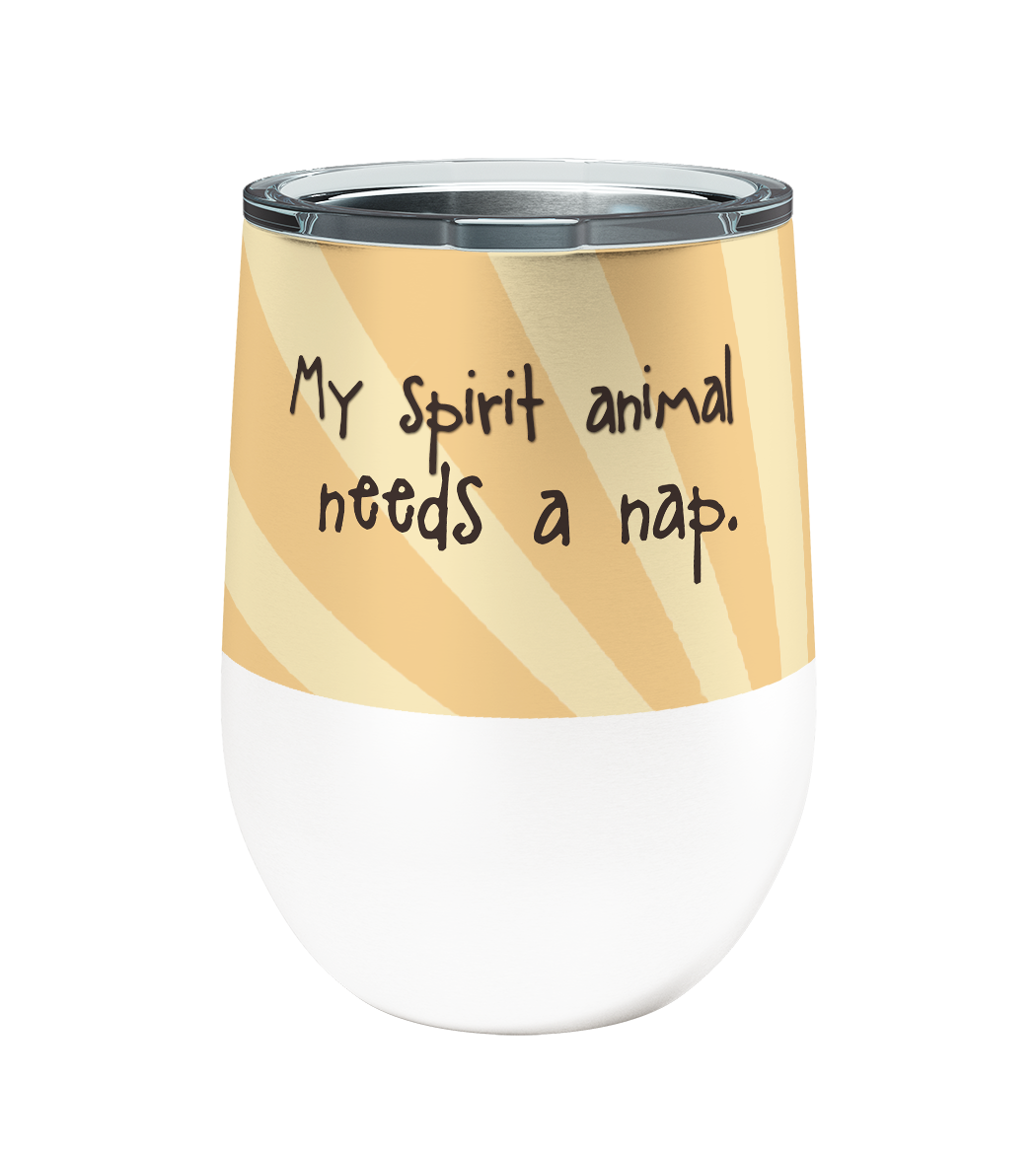 Spirit Bear 12oz Stemless Insulated Stainless Steel Tumbler with Clear Lid