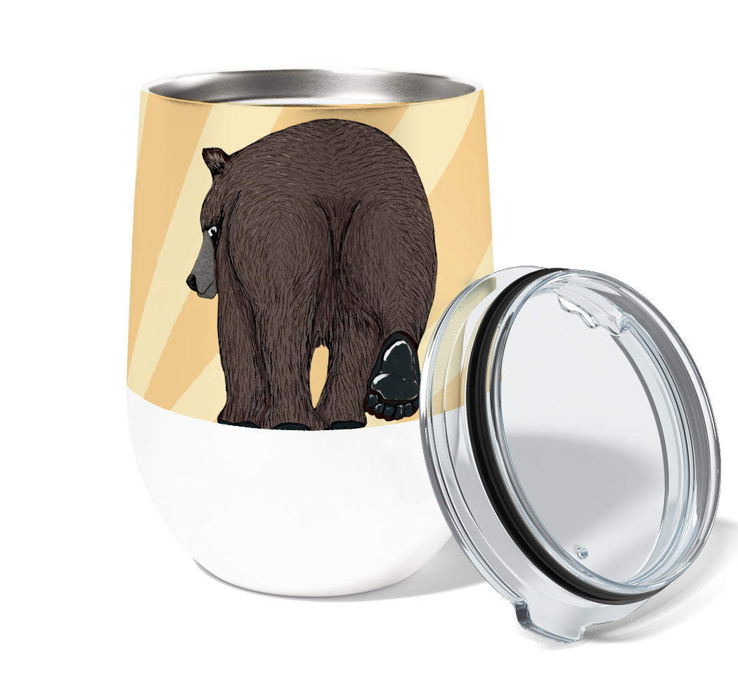Spirit Bear 12oz Stemless Insulated Stainless Steel Tumbler with Clear Lid