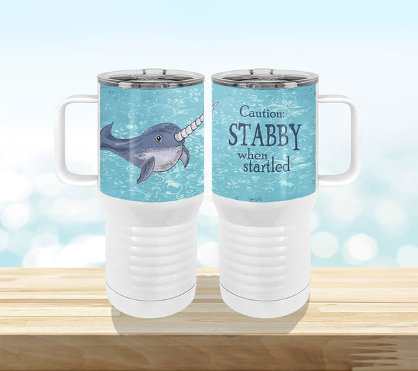 Stabby Narwhal 20oz Tall Insulated Stainless Steel Tumbler with Slider Lid