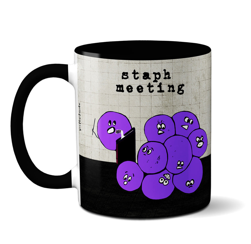 Staph Staff Meeting Microbiology Black Mug