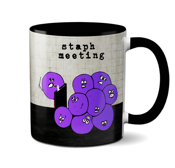 Staph Staff Meeting Microbiology Black Mug
