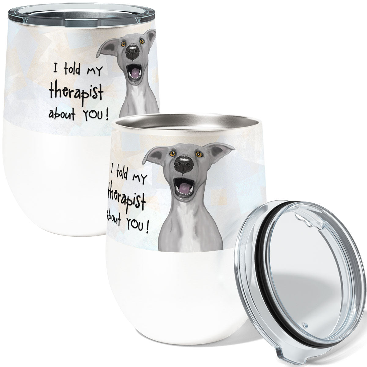 Dog Told My Therapist 12oz Stemless Insulated Stainless Steel Tumbler