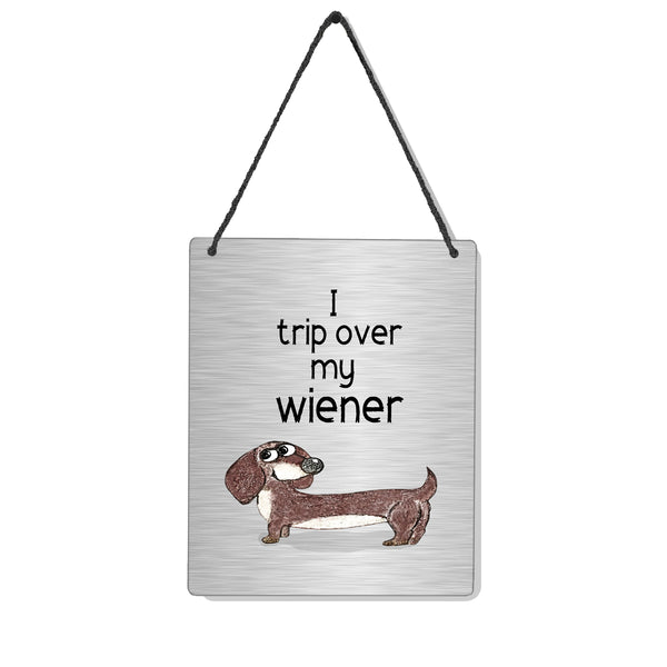Wiener Dog Tripping 4x5" Mini-Sign