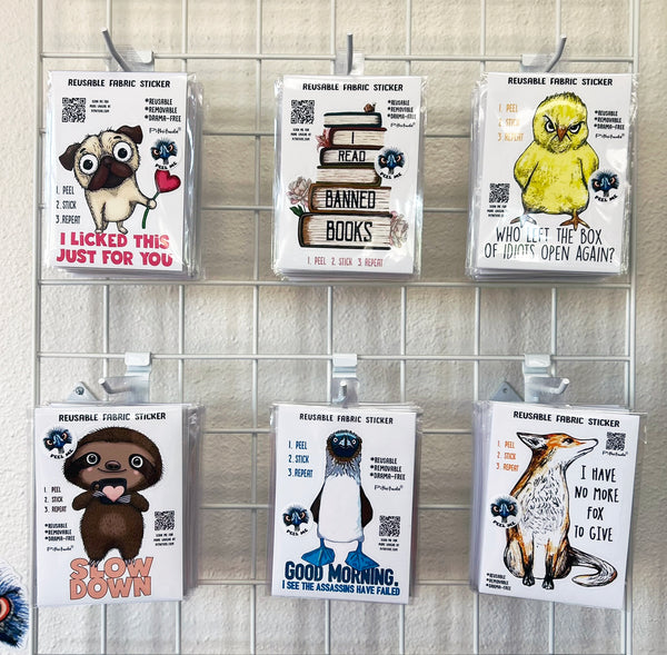 Slow Down Sloth Reusable 5x7 Fabric Sticker