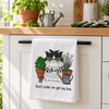 Hoe Cat Dish Towel | Funny Gardening Gift for Cat Lovers